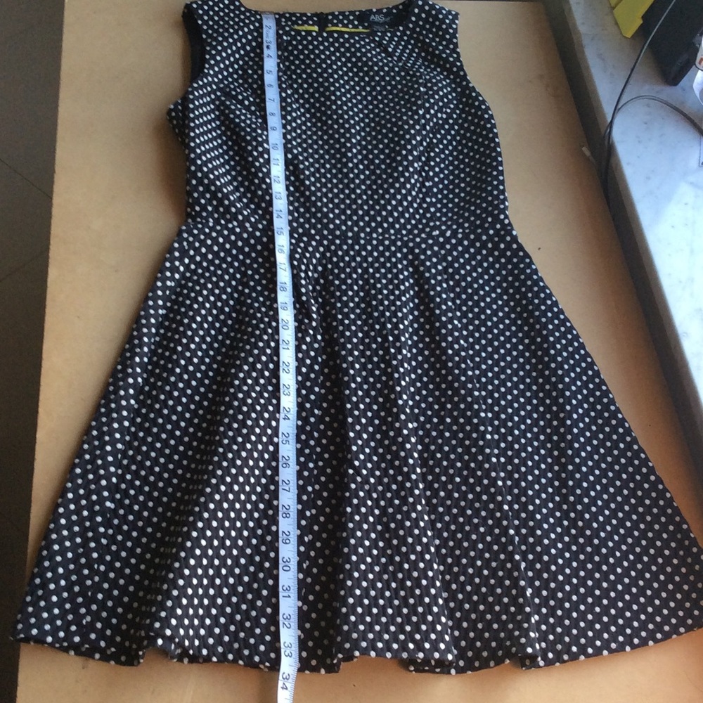 Navy & white polka dot ABS Fit and flare dress